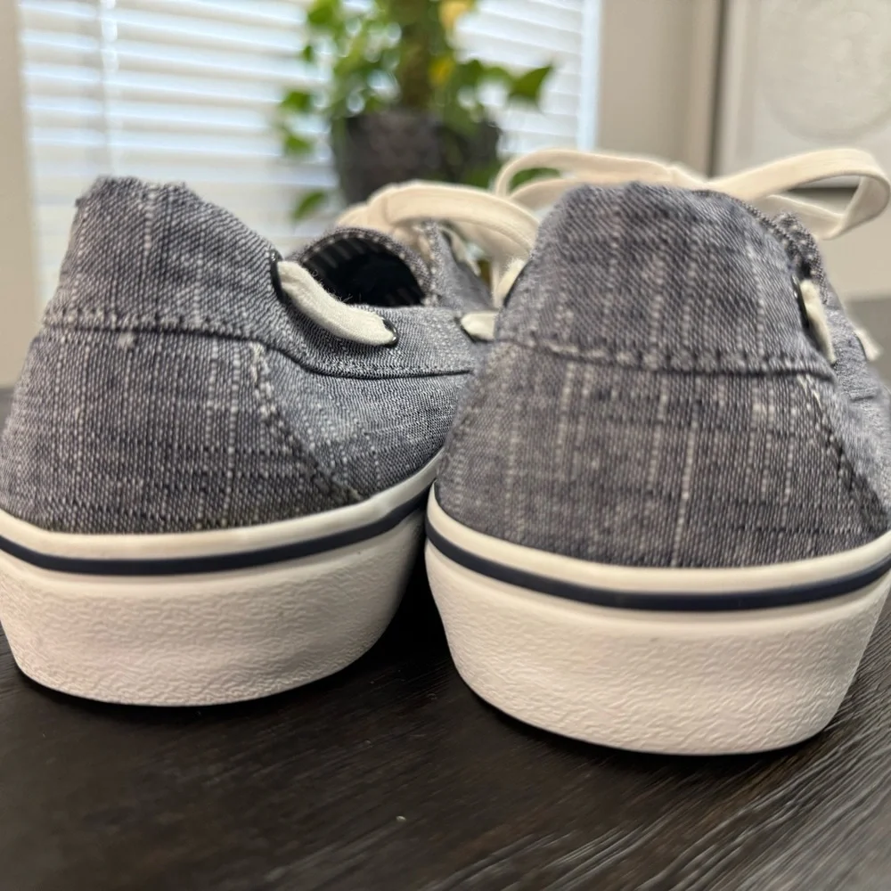 Old Navy Blue and White Boat Shoes with Nautical Design
